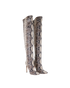Gianvito Rossi Snake Embossed Tigh High Boots, &pound;420, Shoes, Beige/Grey, Leather, Side view