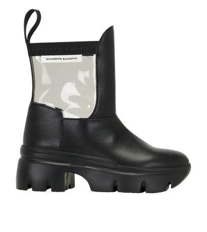 Giuseppe Zanotti Apocalypse Riot Boots, &pound;110, Shoes, Black, Leather/PVC, Front view