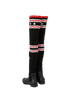 Givenchy Over The Knee Rain Sock Boots, &pound;295, Shoes, Black, Crochet Knit/Rubber, Back view