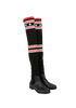 Givenchy Over The Knee Rain Sock Boots, &pound;295, Shoes, Black, Crochet Knit/Rubber, Side view