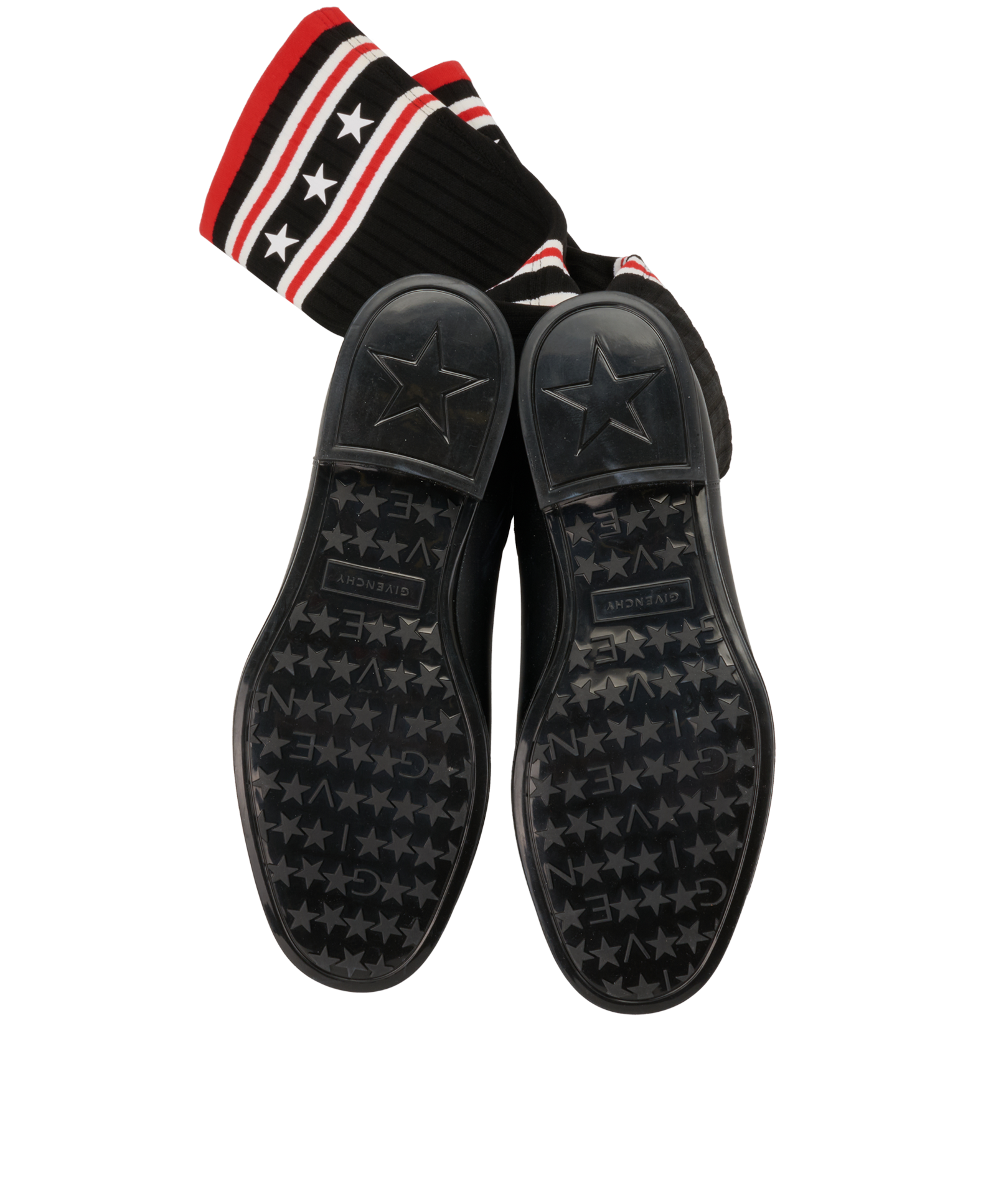 Givenchy Over The Knee Rain Sock Boots, &pound;295, Shoes, Black, Crochet Knit/Rubber, Top view