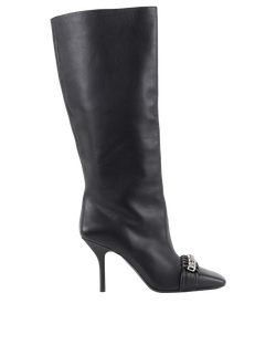 Givenchy Woven Knee High Boots, Leather, Black, UK3, 2*