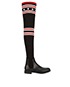 Givenchy Ribbed Logo Sock Boots, front view