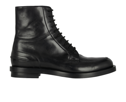 Gucci Vintage Lace Up Ankle Boots, &pound;240, Shoes, Black, Leather, Front view