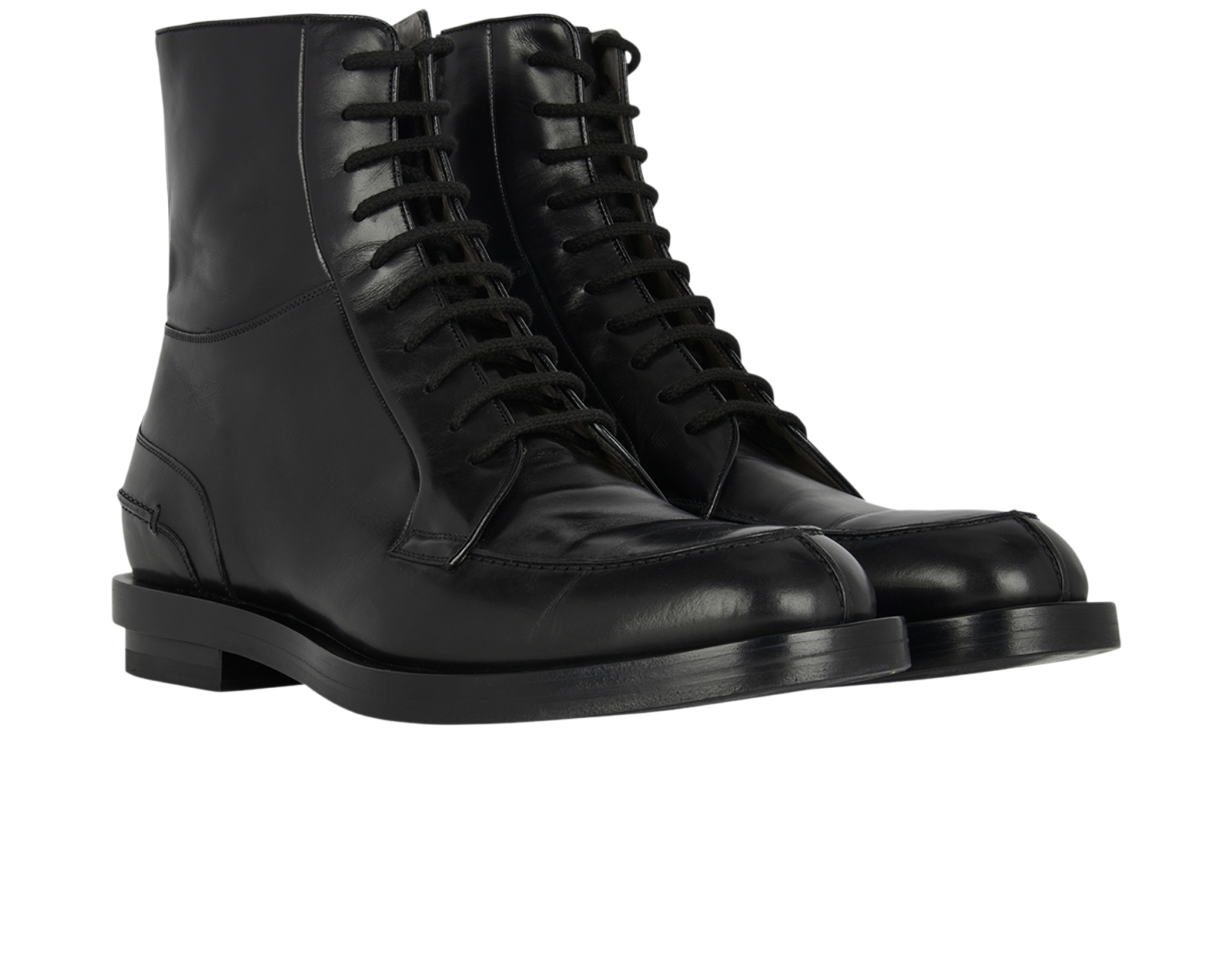 Gucci Vintage Lace Up Ankle Boots, &pound;240, Shoes, Black, Leather, Side view