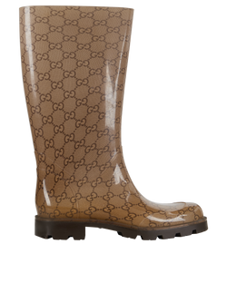 Gucci Guccissima Rain Boots, Plastic, Beige, UK3, 2*