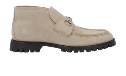 Gucci Horsebit Ankle Boots, &pound;395, Shoes, Beige, Suede, Front view