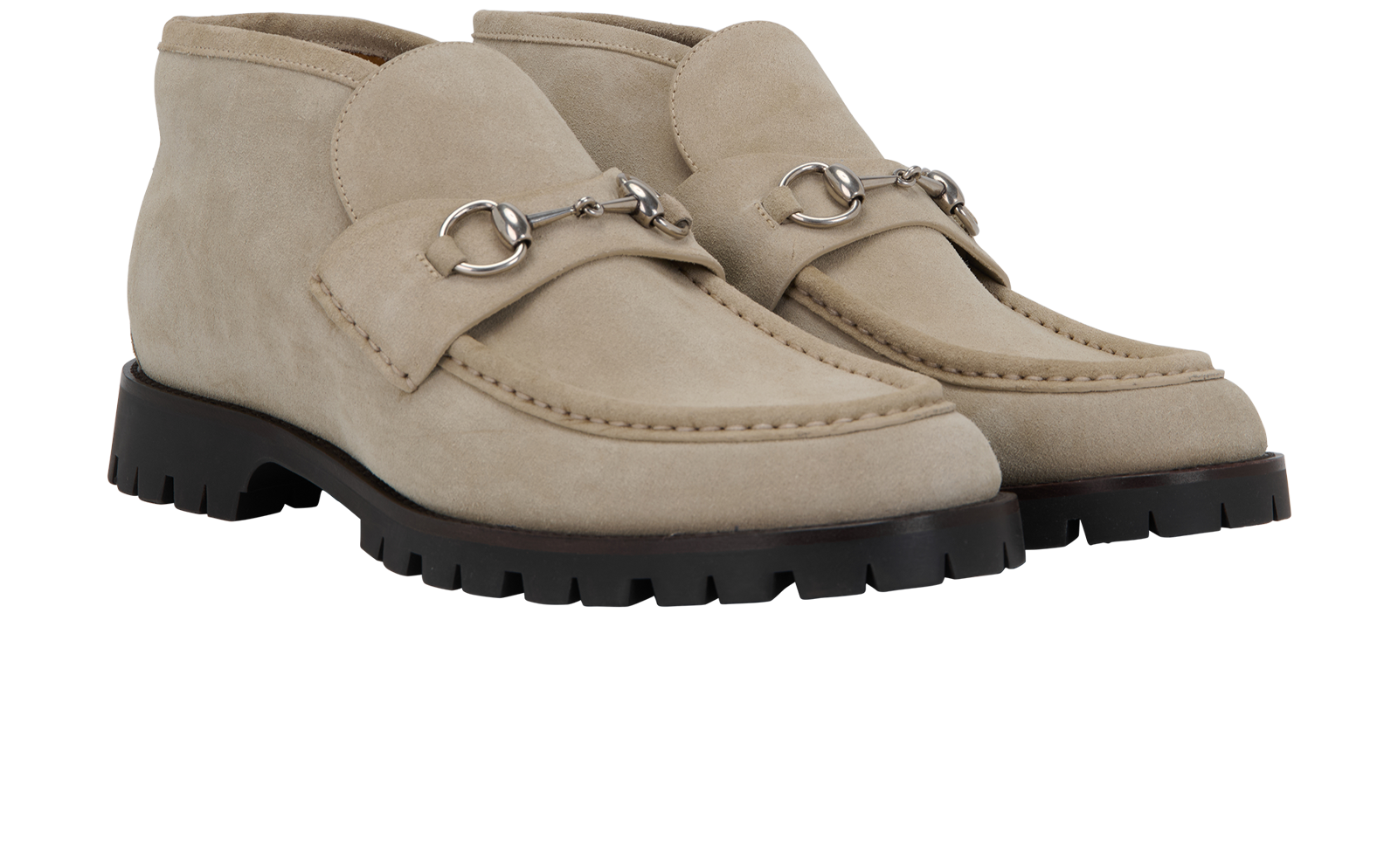 Gucci Horsebit Ankle Boots, &pound;395, Shoes, Beige, Suede, Side view