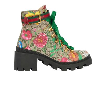 Gucci GG Supreme Floral Print Boots, front view