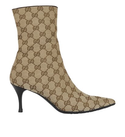 Gucci Monogram Kitten Heel Booties, front view