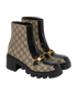 Gucci GG Buckle Boots, &pound;450, Shoes, Beige/Black, Canvas, Side view