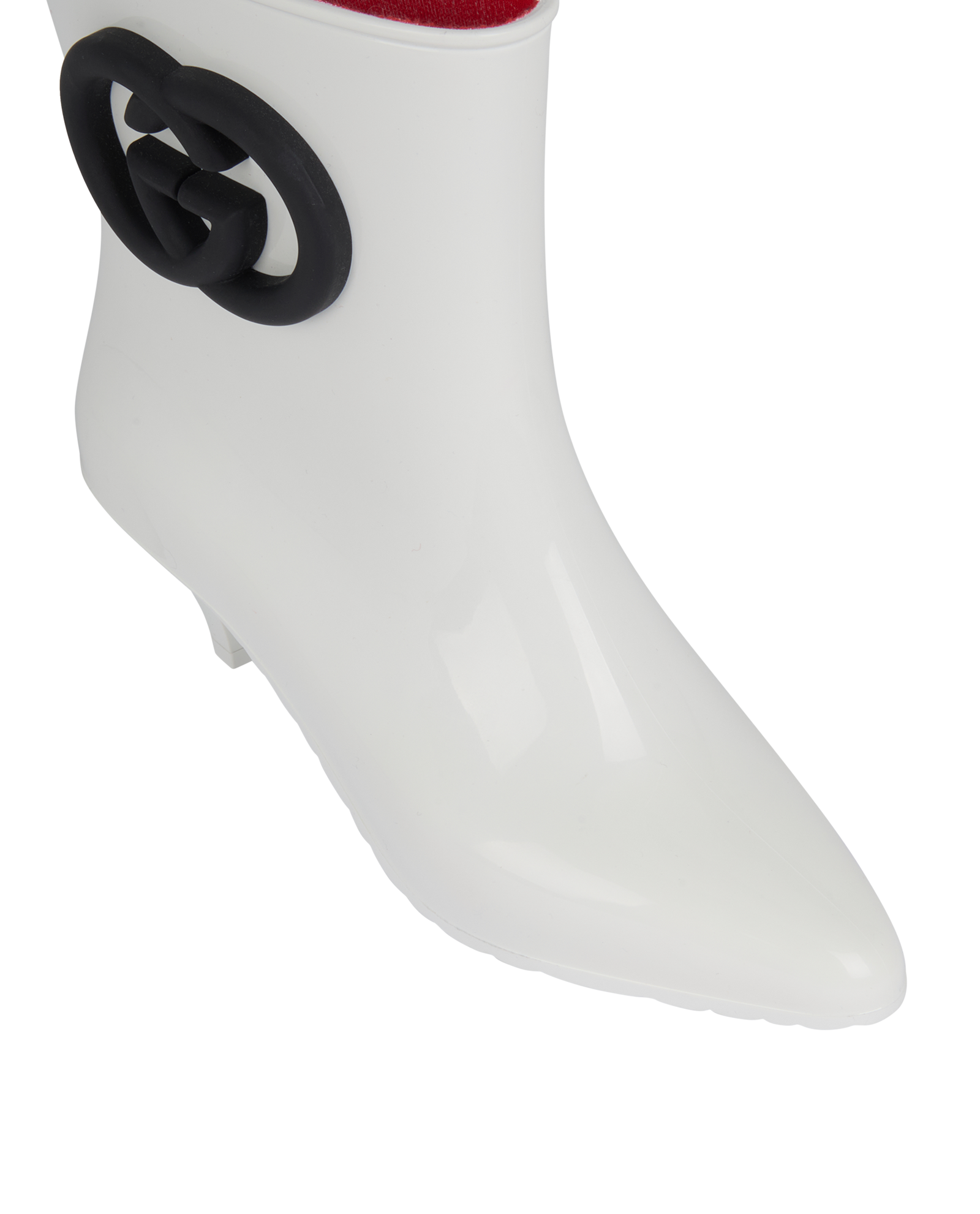 Gucci Interlocking G Kitten Heel Boots, &pound;350, Shoes, Black/White, Rubber, Other view