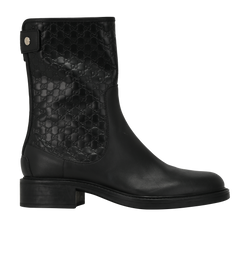 Gucci GG Embossed Biker Boots, Leather, Black, UK 4, 2*