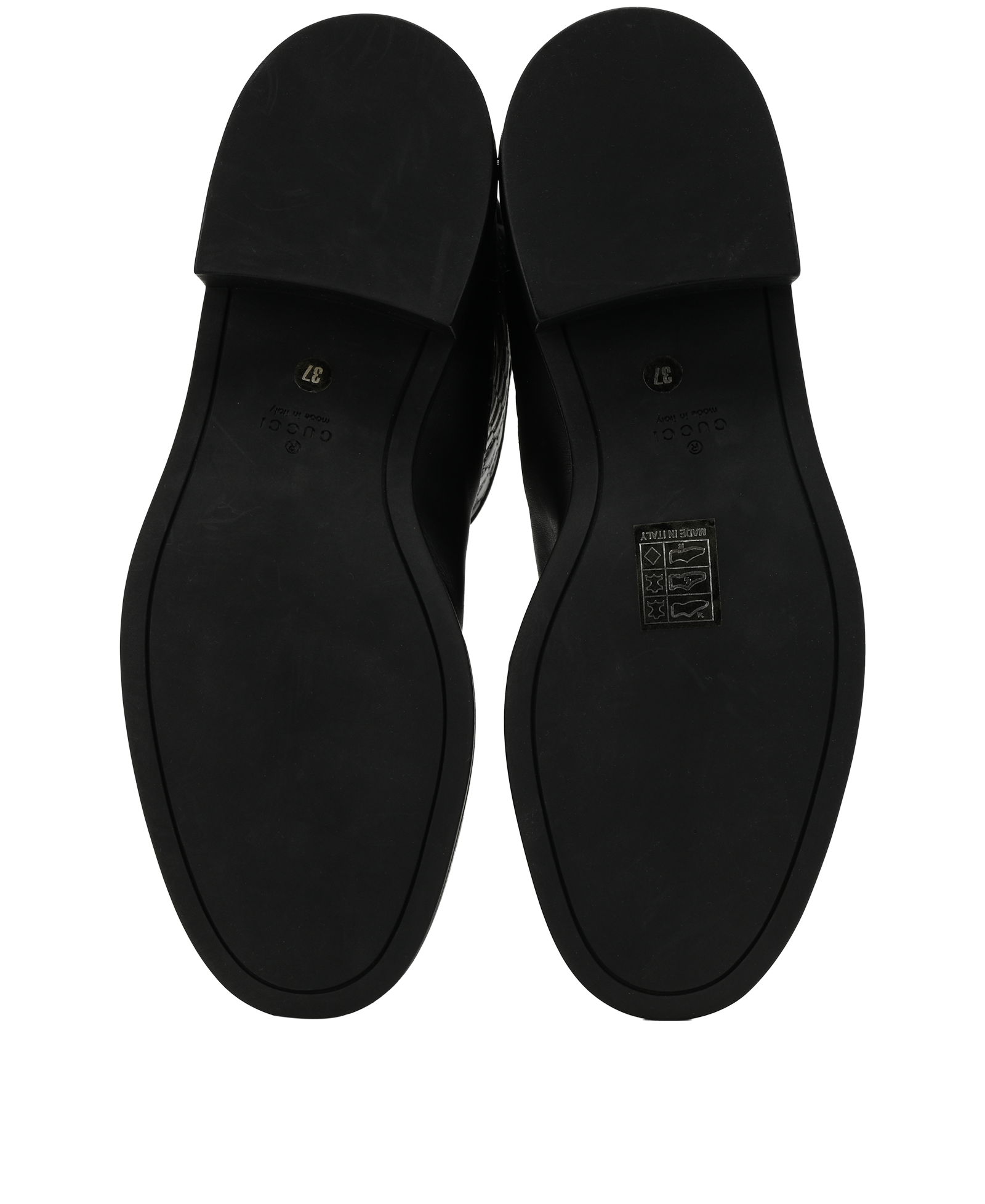 Gucci GG Embossed Biker Boots, &pound;350, Shoes, Black, Leather, Top view