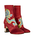 Gucci Embroidered Dragon Ankle Boots, side view