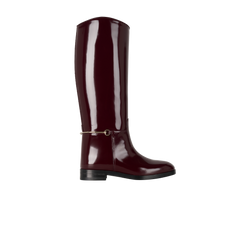Gucci Knee High Riding Boots, Leather, Burgundy, UK3, DB, 3*
