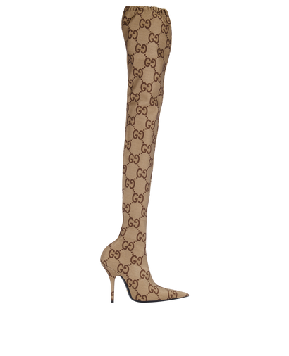 Gucci x Balenciaga Jumbo GG Knee High Boots, front view