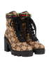 Gucci Combat Ankle Boots, &pound;295, Shoes, Beige, Wool, Side view