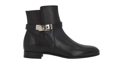 Hermes Neo Ankle Boots, &pound;295, Shoes, Black, Leather, Front view