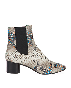 Isabel Marant Block Heel Boots, Snake Print, Grey, 5, 2*