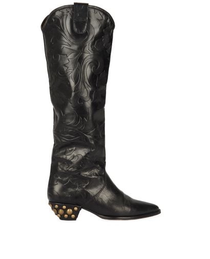 Isabel Marant Cowboy Boots, &pound;350, Shoes, Black, Leather, Front view