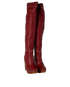Jacquemus Toula Knee High Boots, £80, Shoes, Red, Leather, Side view