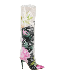 Jimmy Choo x Off-White Elizabeth Boots, PVC/Fabric, Multi, UK6, B, 2*