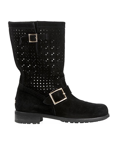 Jimmy Choo Perforated Biker Boots, front view