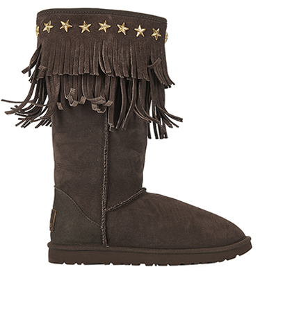 Jimmy Choo x Ugg Tassel Boots, front view