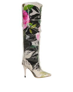 Jimmy Choo x Off-White Elizabeth Boots, PVC/Fabric, Black/Pink, UK6, B, 3*