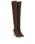 Jimmy Choo Brown Lace Up Knee High Boots, side view