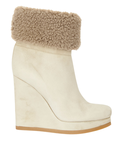 Jill Sander Shearling Wedge Boots, front view