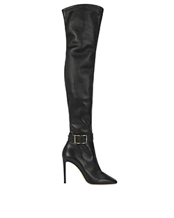 Jimmy Choo Over The Knee Heel Boots, Leather, Black, 7, DB, B, 4*