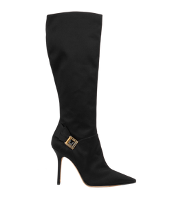 Jimmy Choo Knee High Boots, Satin, Black, UK4, 3*