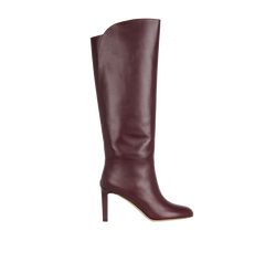 JImmy Choo Knee Length Boots, Leather, Burgundy, UK7.5, DB,3*
