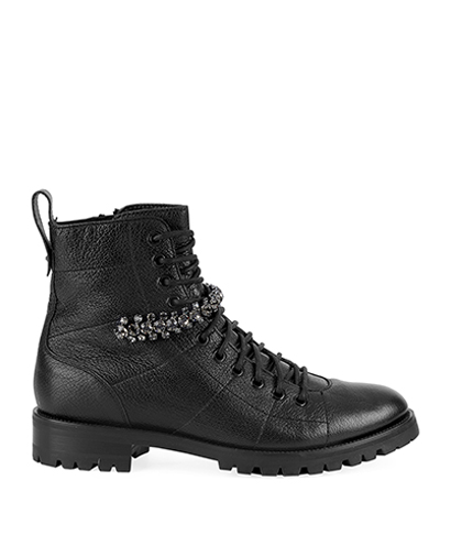 Jimmy Choo Crystal Combat Boots, front view
