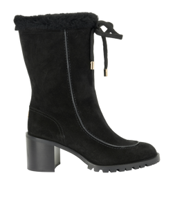 Jimmy Choo Buffy 65 Boots, Suede/Shearling, Black, UK6, B, 3*