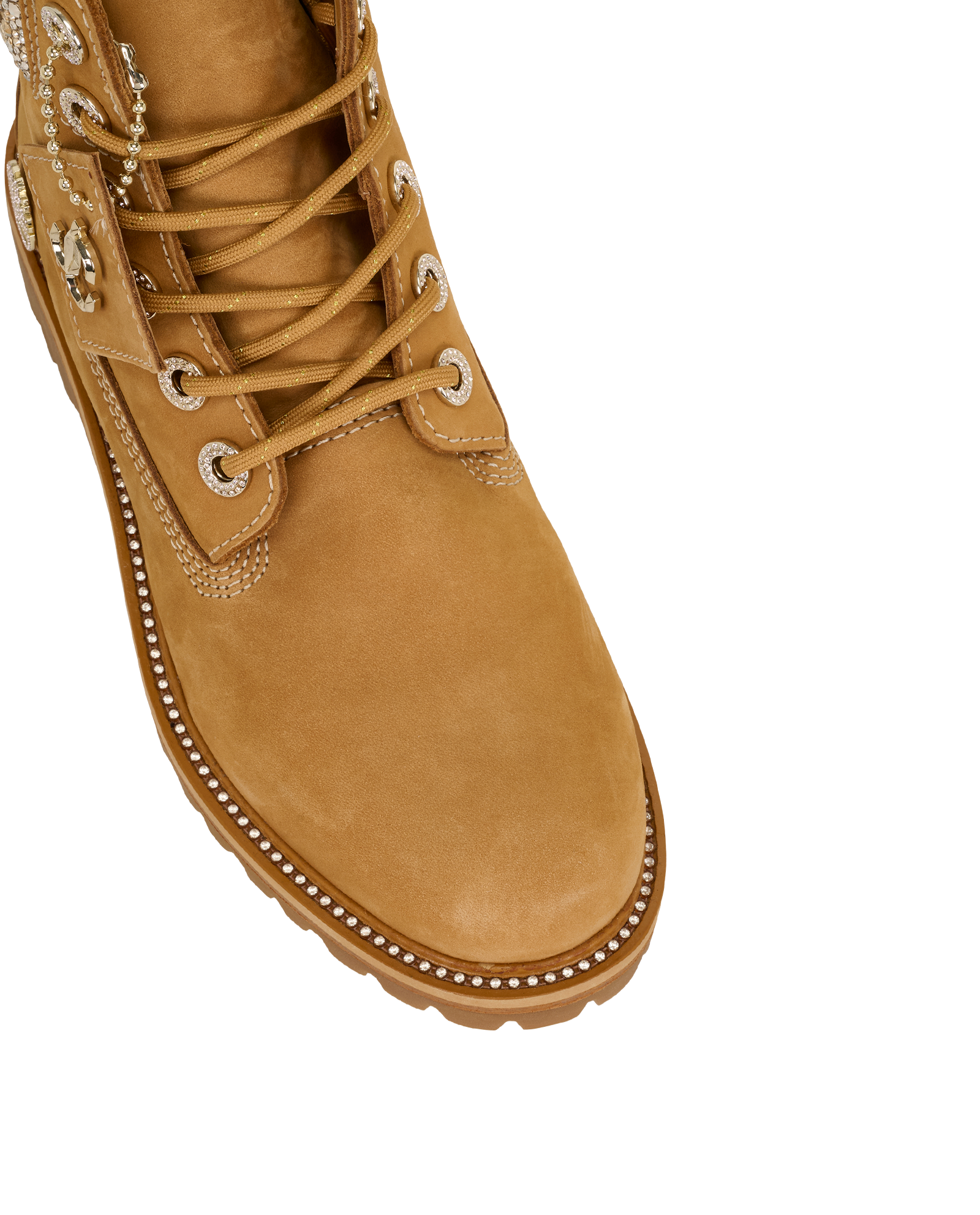 Jimmy Choo X Timberland Crystal Boots, &pound;450, Shoes, Tan, Crystal/Leather, Other view