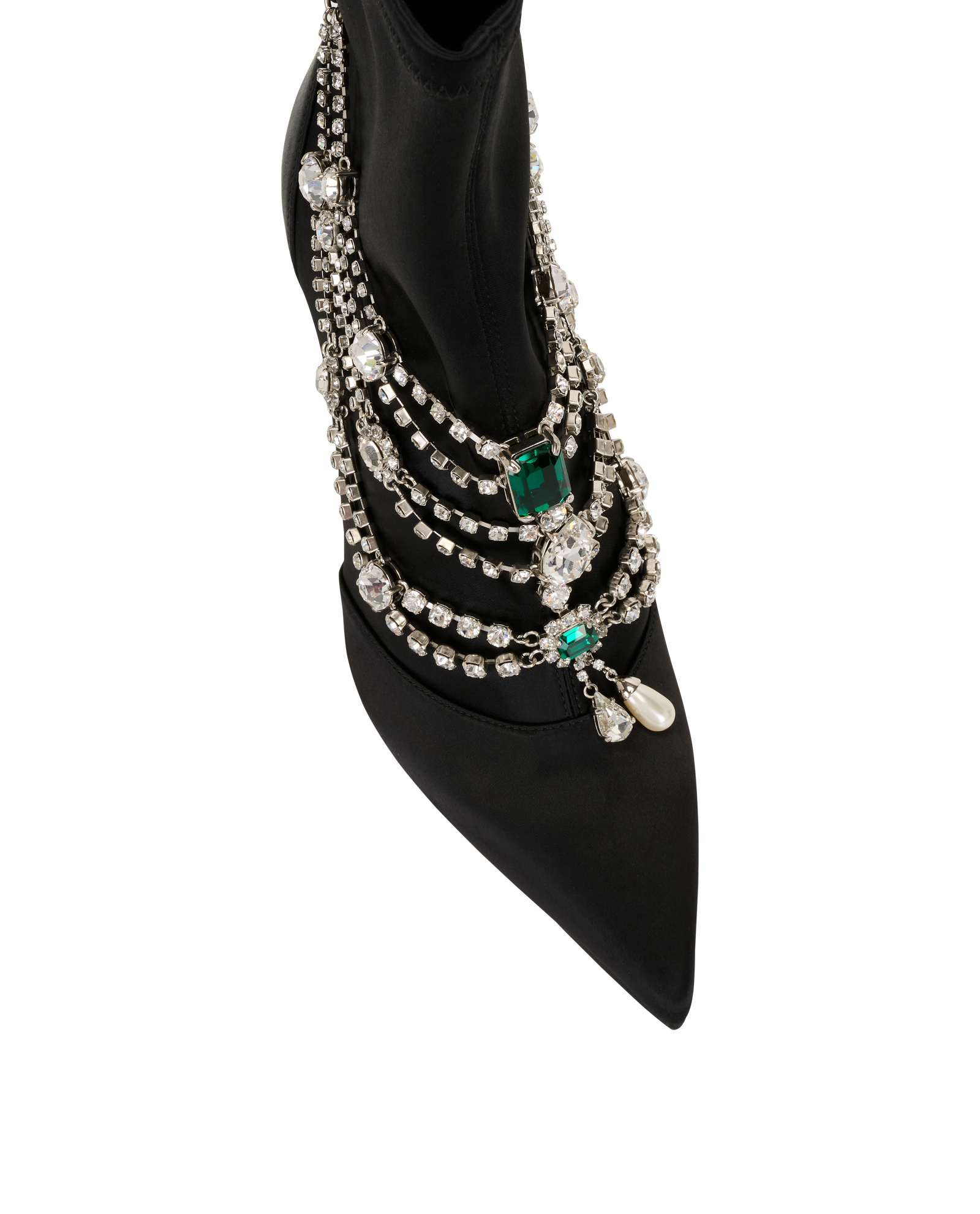 Jimmy Choo Lyja 100 Crystal Ankle Boots, &pound;220, Shoes, Black, Satin, Other view