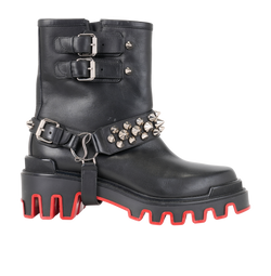 Christian Louboutin Dune Bike Boots, Leather, Black, UK6, B, 2*