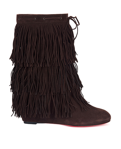 Christian Louboutin Pina Flat Fringe Boots, front view