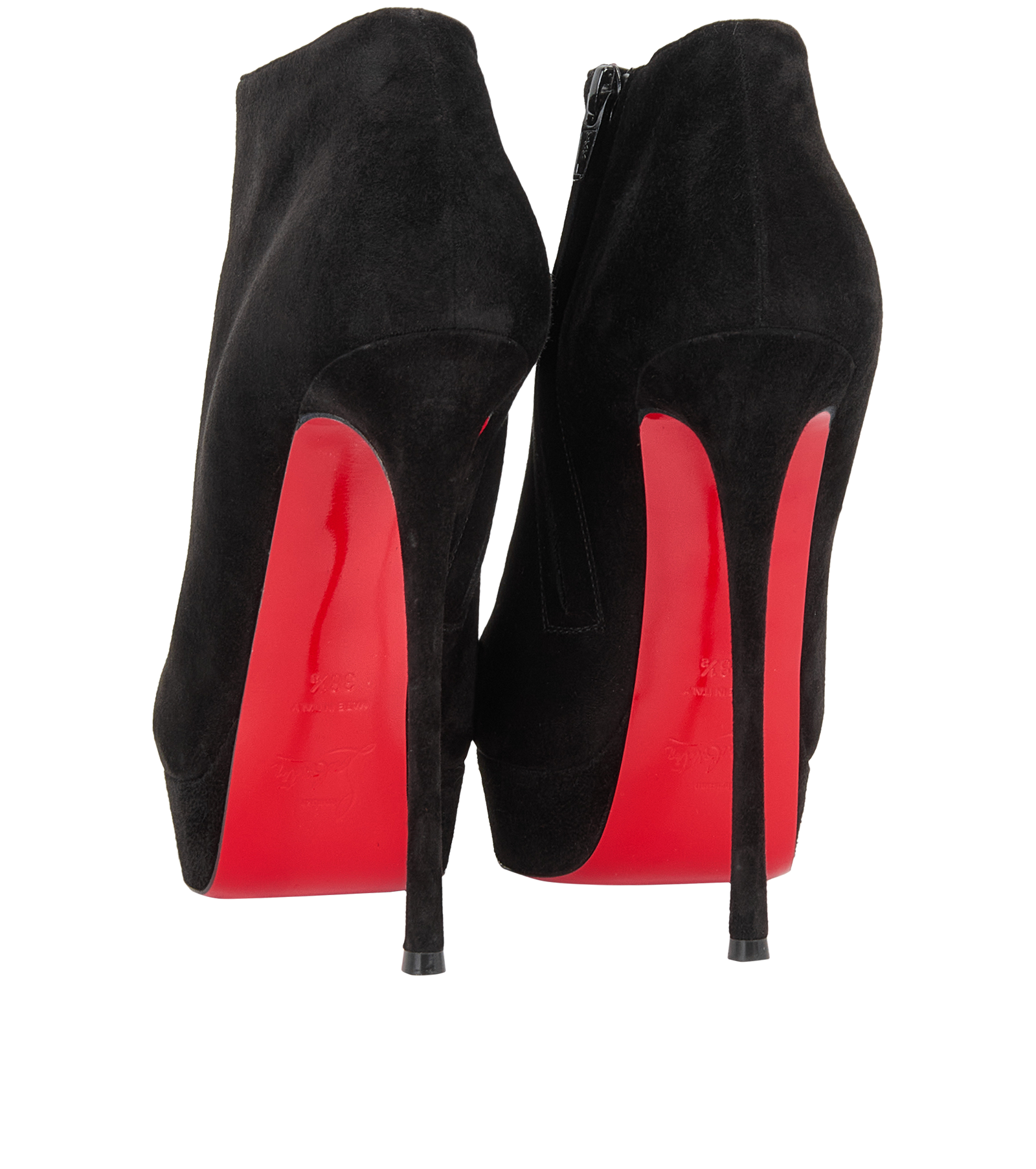Christian Louboutin 150MM Ankle Boots, &pound;250, Shoes, Black, Suede, Back view