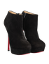 Christian Louboutin 150MM Ankle Boots, &pound;250, Shoes, Black, Suede, Side view