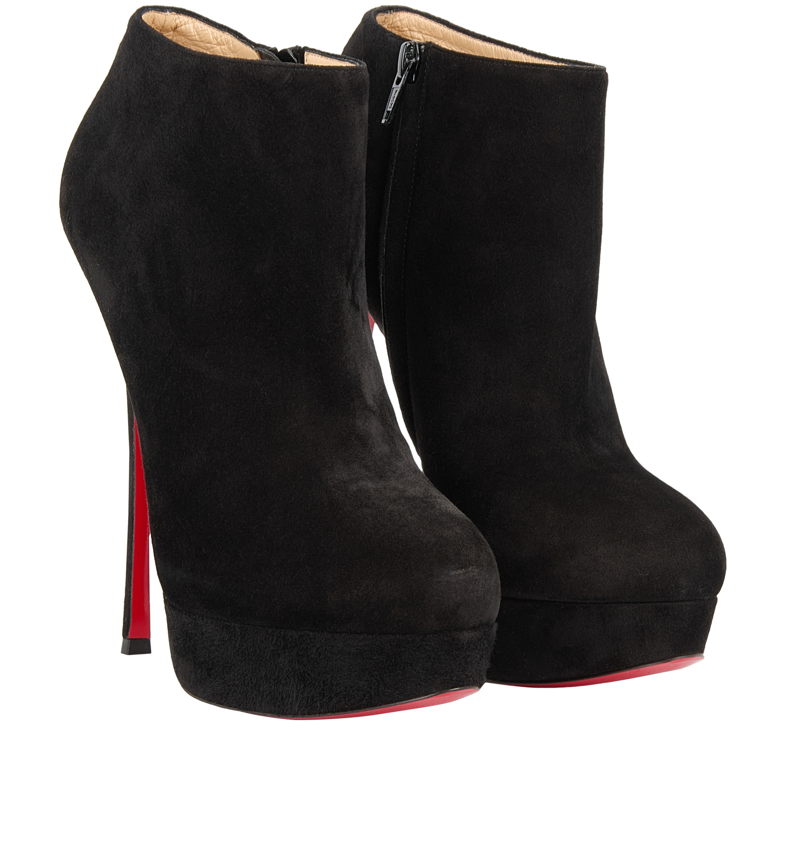 Christian Louboutin 150MM Ankle Boots, &pound;250, Shoes, Black, Suede, Side view