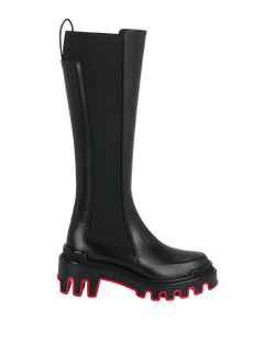 Christian Louboutin Marchacroche Dune Botta Boots, Leather, Blk, UK3,DB,3*