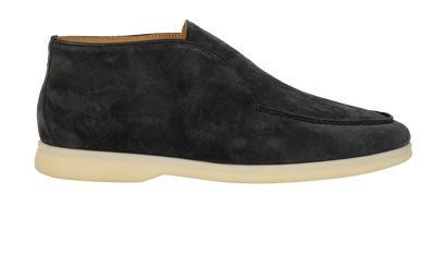 Loro Piana Open Walk Ankle Boots, &pound;395, Shoes, Grey, Suede, Front view