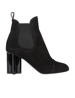 Louis Vuitton Ankle Floret Heeled Boots, Suede, Black, UK 2.5, 4*