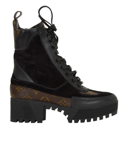 Louis Vuitton Laureate Boots, &pound;295, Shoes, Black, Canvas, Front view