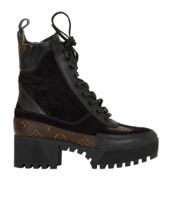 Louis Vuitton Laureate Boots, Suede/Canvas, Mono/Black, UK3.5, DB, 2*