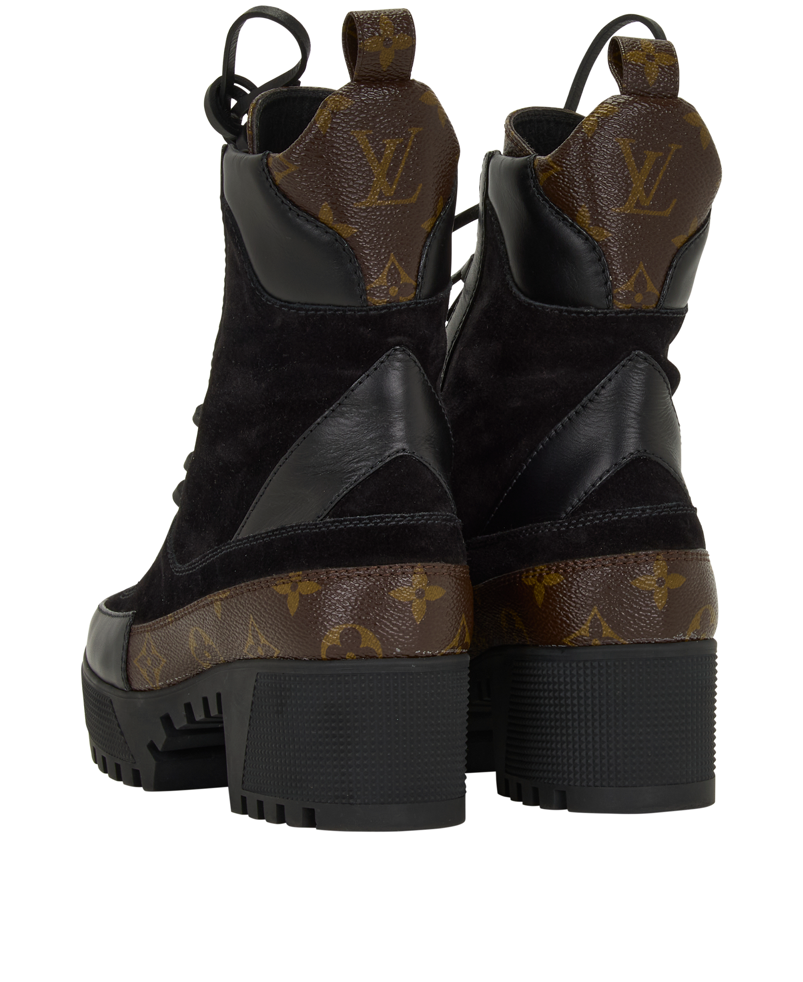 Louis Vuitton Laureate Boots, &pound;295, Shoes, Black, Canvas, Back view